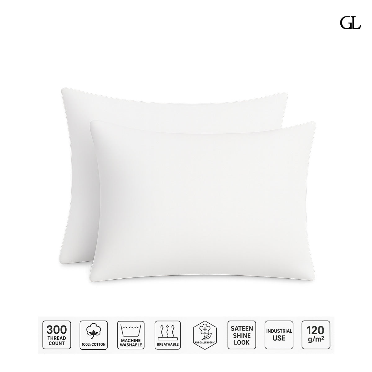300 Fili Sateen Federe Sacchetto