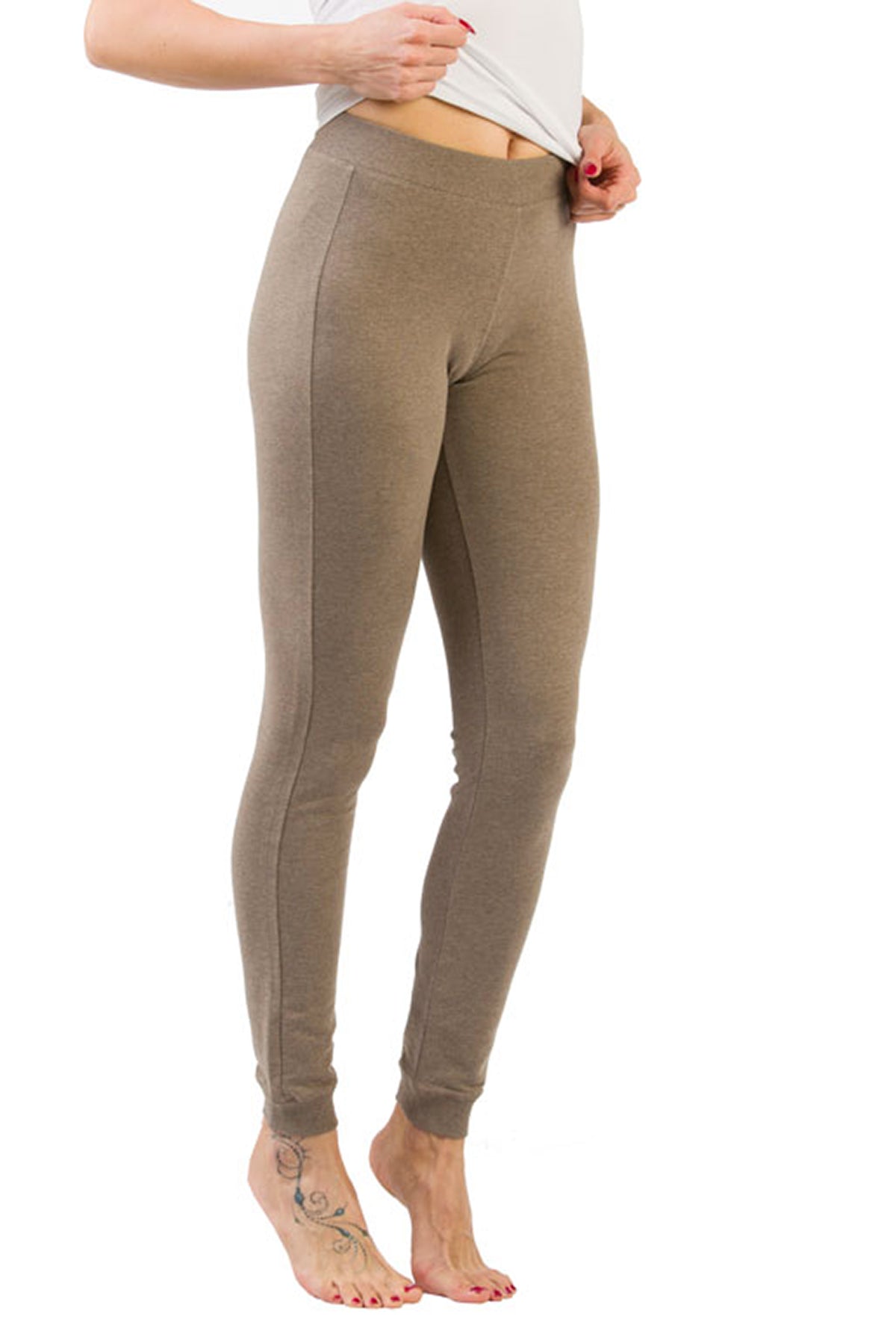 Leggins Slim Fit - Niylon - Marone Melange