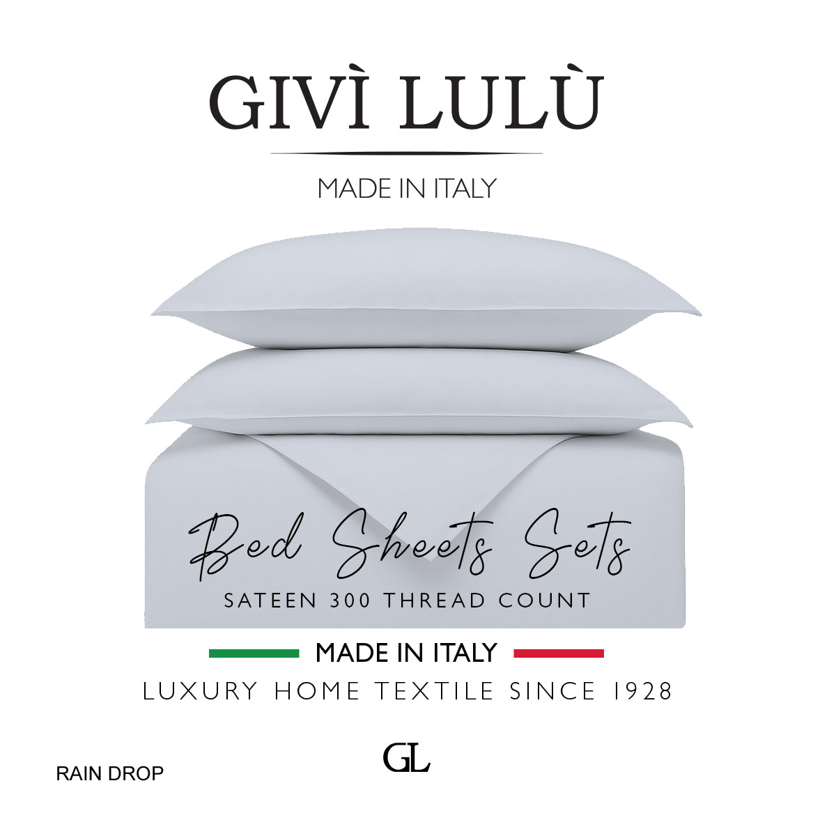 Solid 300 Thread Count - rain drop