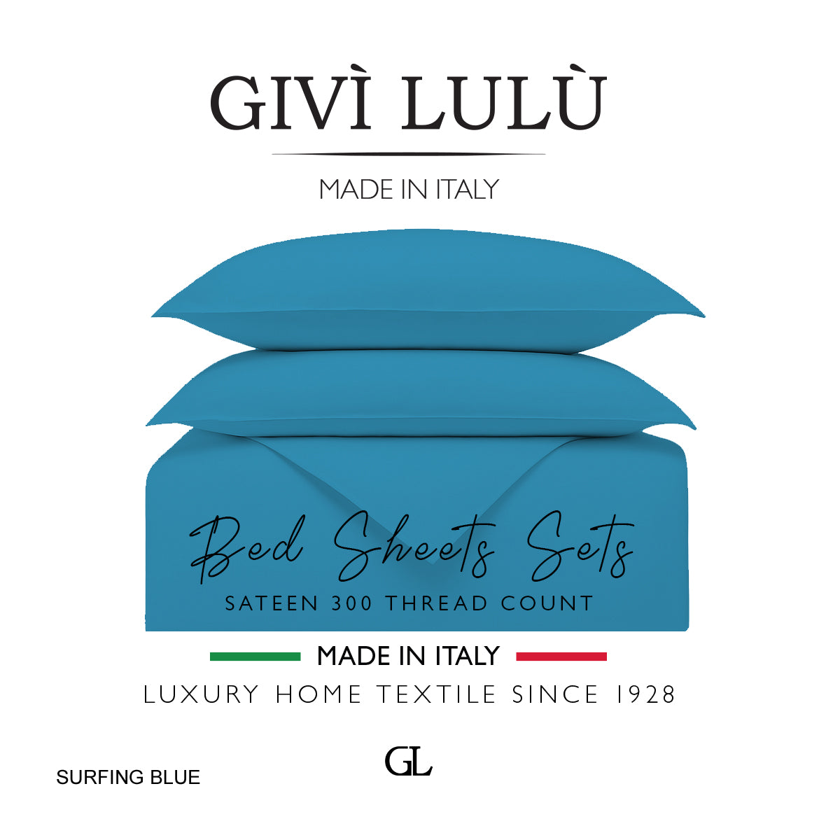 Solid 300 Thread Count - surfing blue